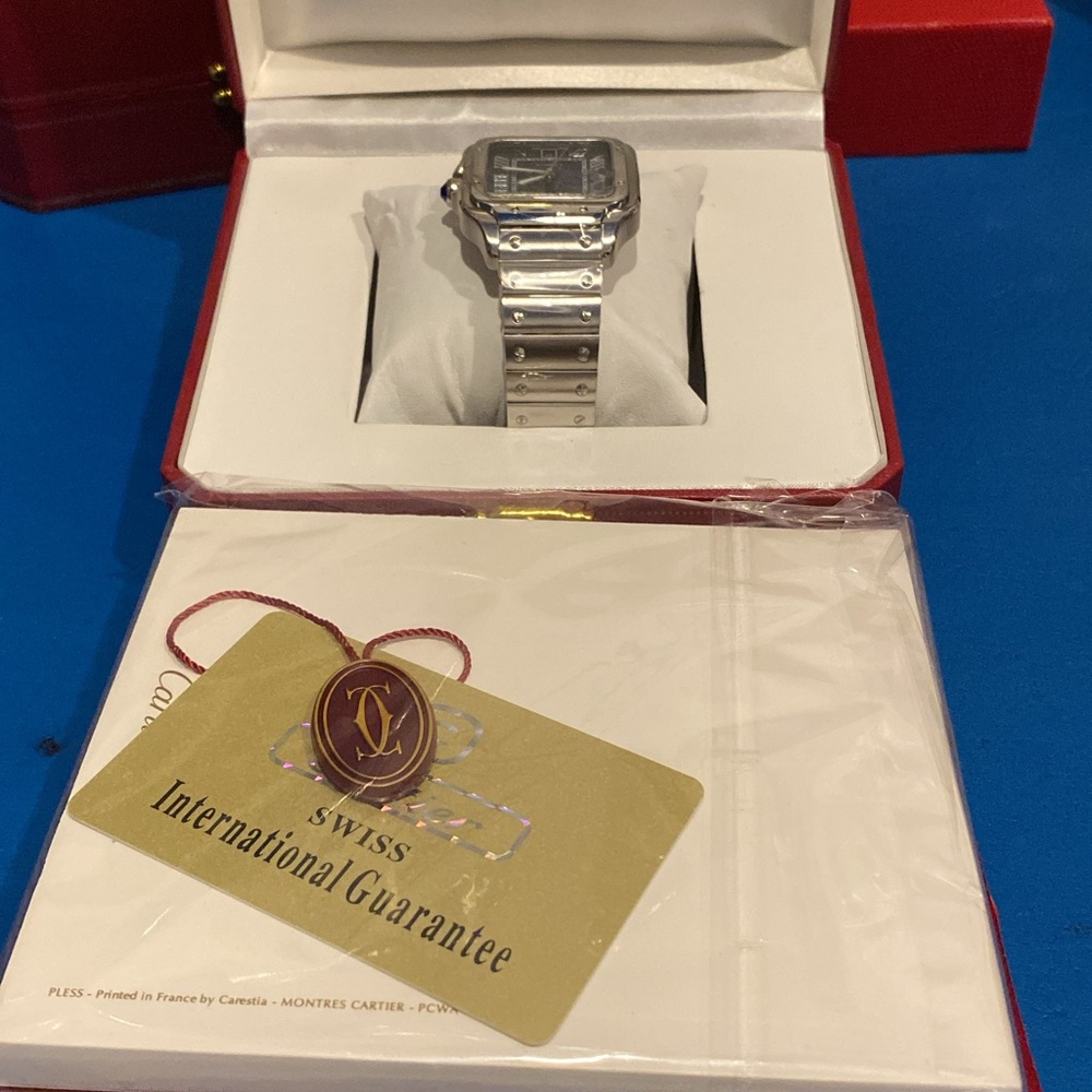 Cartier Silver and Black Watch